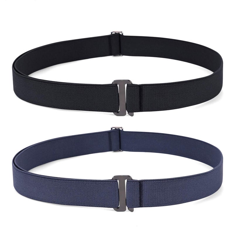 JASGOOD No Show Women Stretch Belt Invisible Elastic Web Strap Belt with Flat Buckle for Jeans Pants Dresses - Image 1